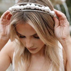 NEW Bridal Pearl and diamond headband